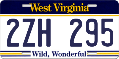 WV license plate 2ZH295
