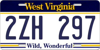 WV license plate 2ZH297
