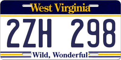 WV license plate 2ZH298