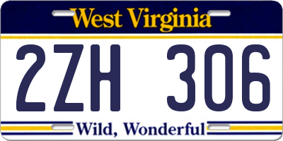 WV license plate 2ZH306