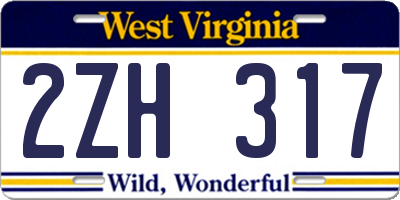 WV license plate 2ZH317