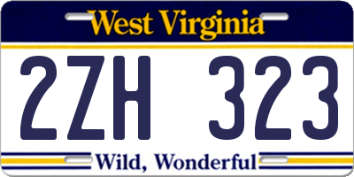 WV license plate 2ZH323