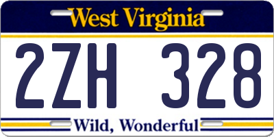 WV license plate 2ZH328