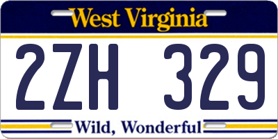 WV license plate 2ZH329