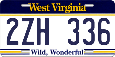 WV license plate 2ZH336