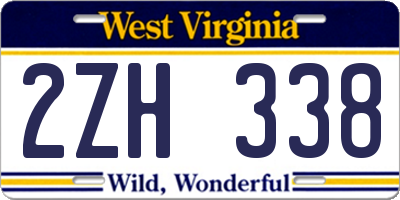 WV license plate 2ZH338