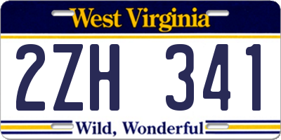 WV license plate 2ZH341