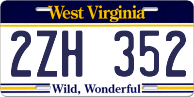 WV license plate 2ZH352