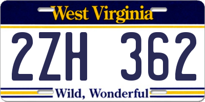 WV license plate 2ZH362