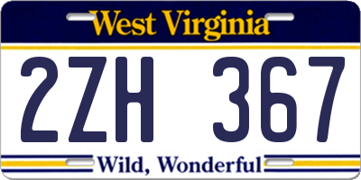 WV license plate 2ZH367
