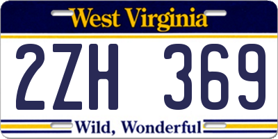 WV license plate 2ZH369