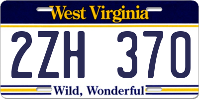 WV license plate 2ZH370