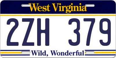 WV license plate 2ZH379