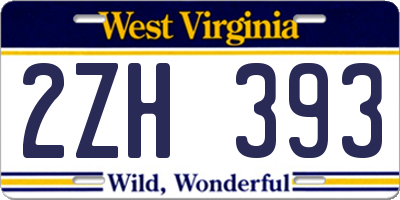 WV license plate 2ZH393