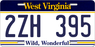 WV license plate 2ZH395