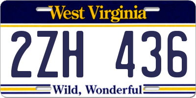 WV license plate 2ZH436