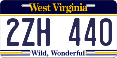 WV license plate 2ZH440