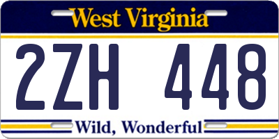 WV license plate 2ZH448