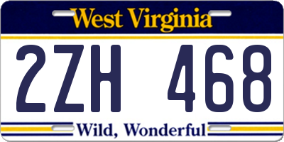 WV license plate 2ZH468
