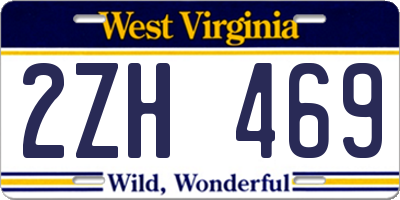 WV license plate 2ZH469