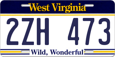WV license plate 2ZH473