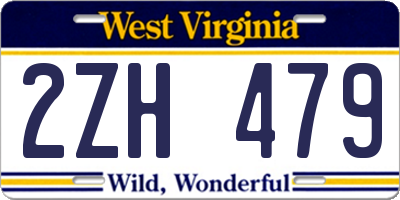 WV license plate 2ZH479