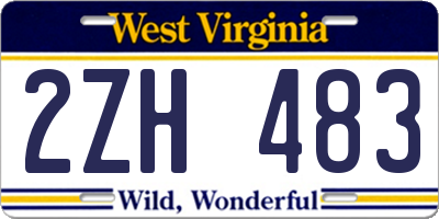 WV license plate 2ZH483