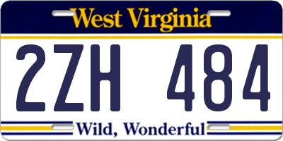 WV license plate 2ZH484