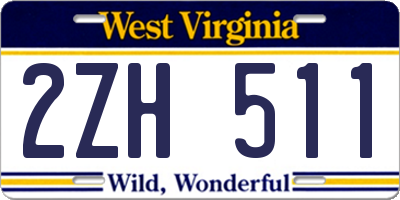 WV license plate 2ZH511