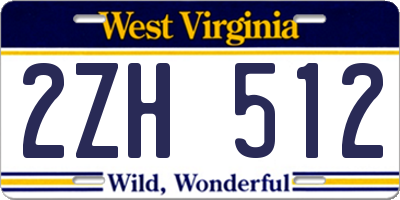 WV license plate 2ZH512