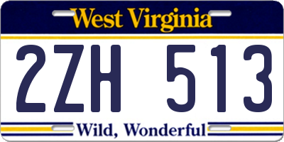 WV license plate 2ZH513