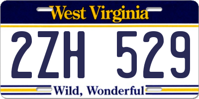 WV license plate 2ZH529