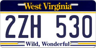 WV license plate 2ZH530