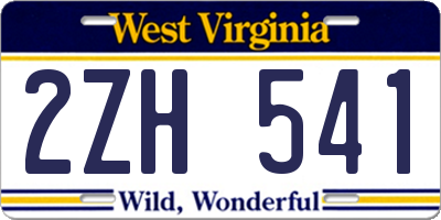 WV license plate 2ZH541