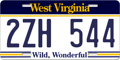 WV license plate 2ZH544