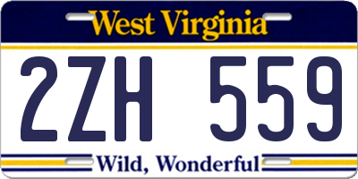 WV license plate 2ZH559