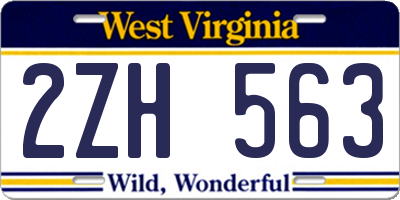 WV license plate 2ZH563
