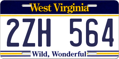 WV license plate 2ZH564