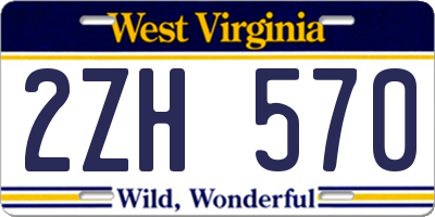 WV license plate 2ZH570