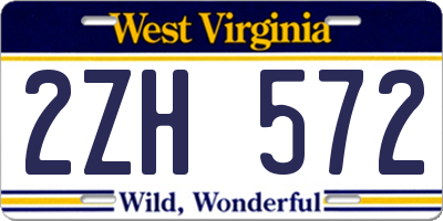 WV license plate 2ZH572