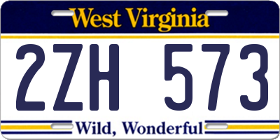 WV license plate 2ZH573