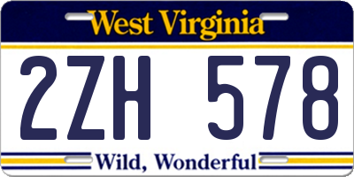 WV license plate 2ZH578