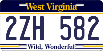 WV license plate 2ZH582