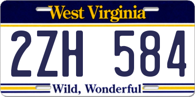 WV license plate 2ZH584