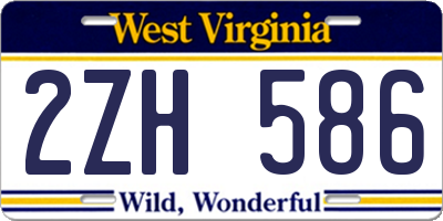 WV license plate 2ZH586
