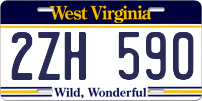 WV license plate 2ZH590