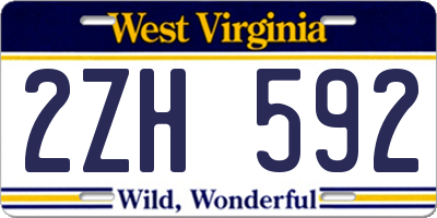 WV license plate 2ZH592