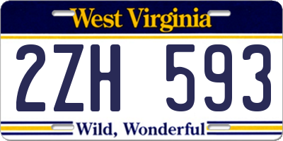 WV license plate 2ZH593