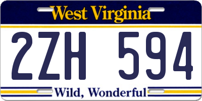 WV license plate 2ZH594