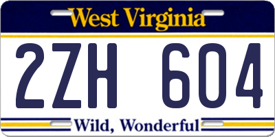 WV license plate 2ZH604